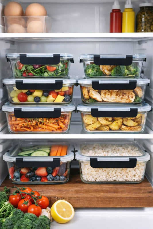 4 pcs glass food container set