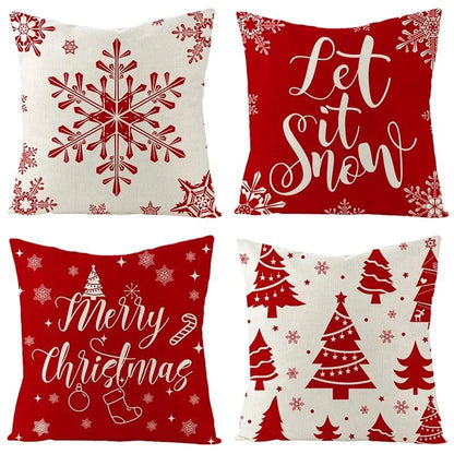 1pc Cushion Cover 45x45  Christmas Decorations For Home Santa Claus Printed Pillow Case