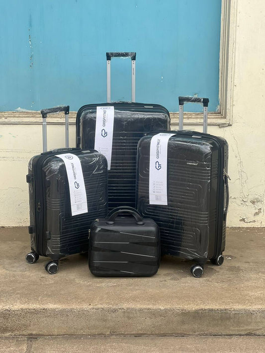 4 in 1 Luxurious unbreakable double zip rubber Suitcase