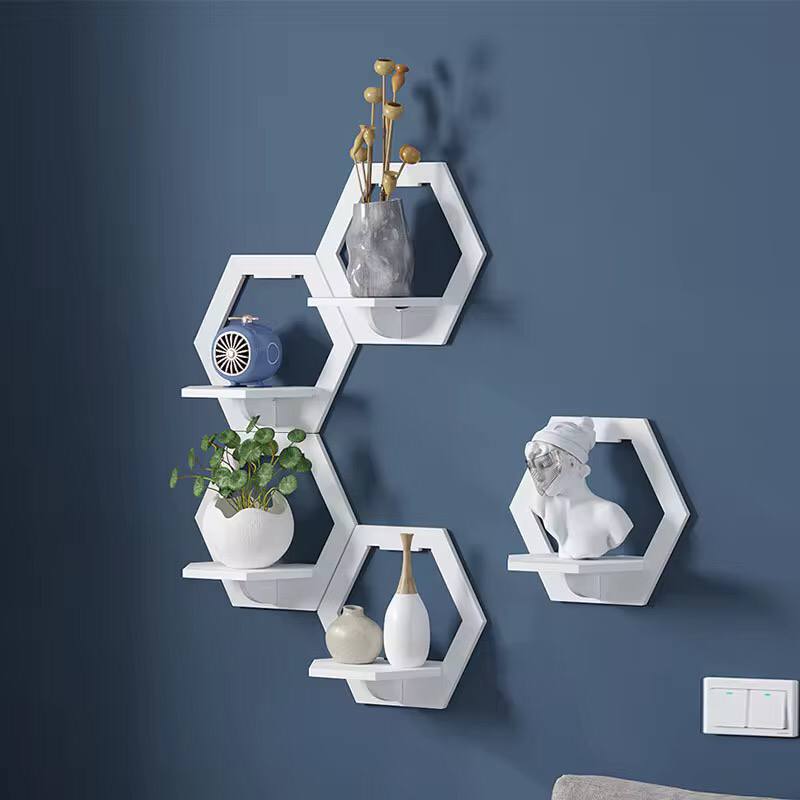 3Pcs Hexagon Floating Shelves