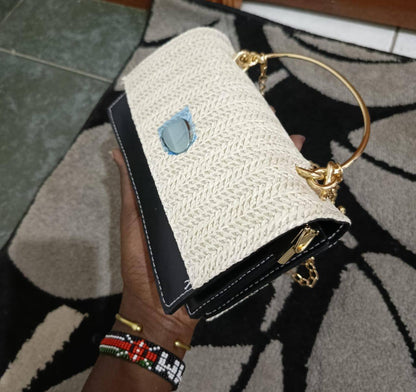 Straw plaited crossbody bag