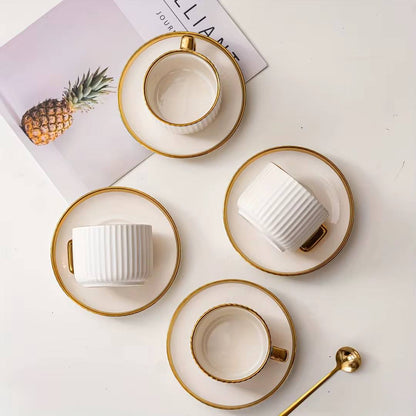 European Style Gold edge 12pcs Ceramic Coffee/Tea  Cups