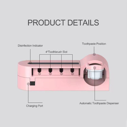 Toothbrush sterilizer wall mounted with 4 toothbrush spaces