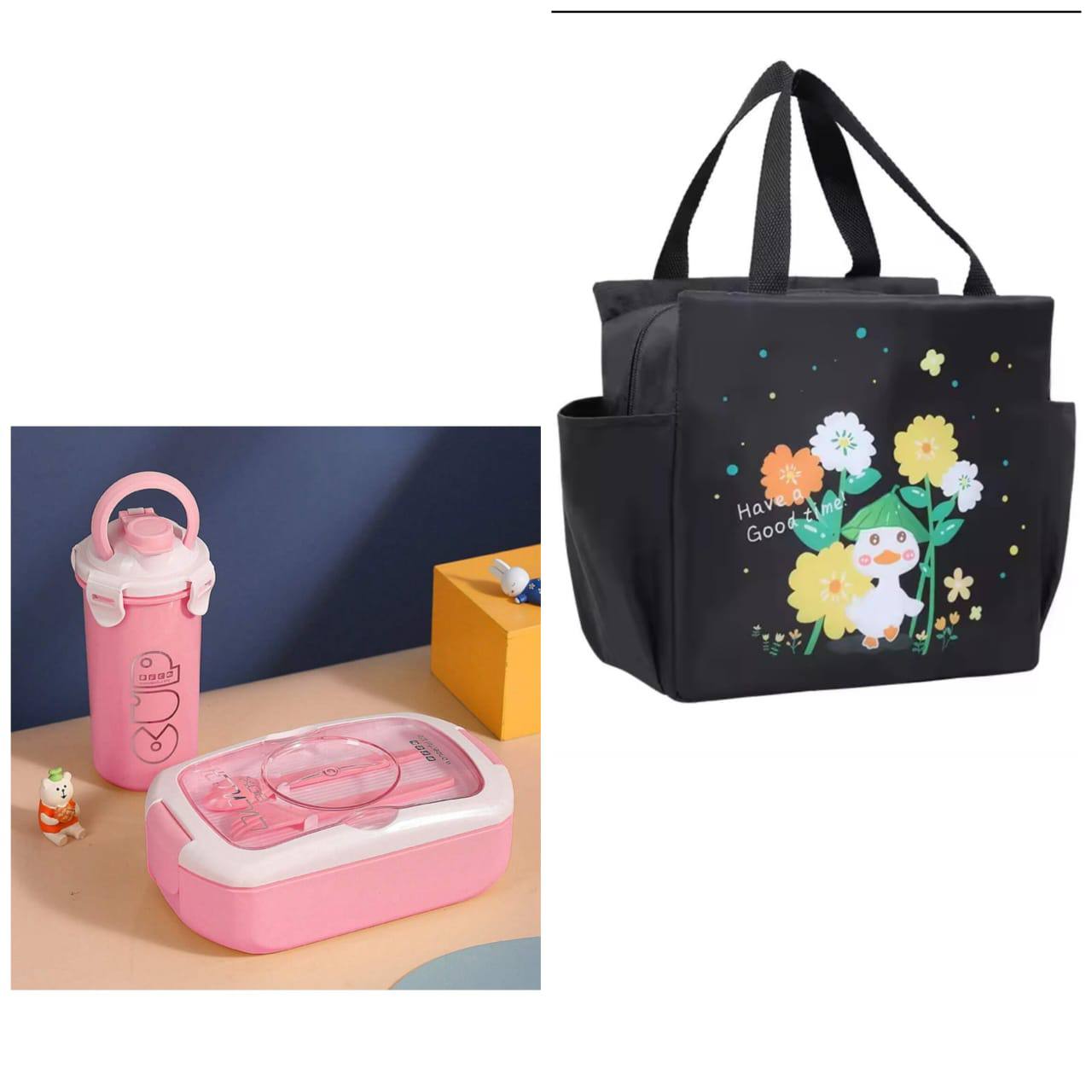 3 IN 1 LUNCH BOX WITH BOTTLE AND LUNCH BAG SET