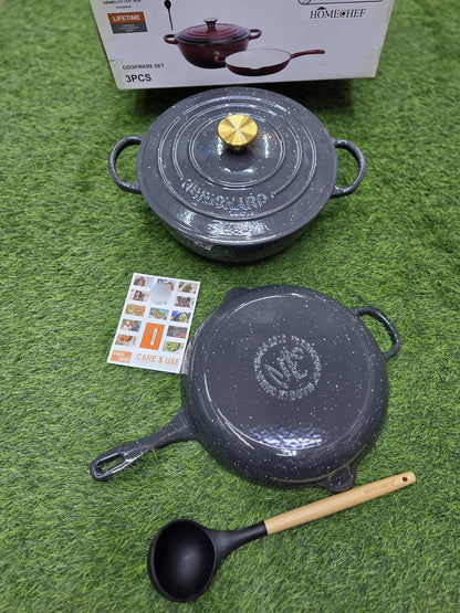 Marble Print
3 pcs Set Enamel Cast iron cooking pots