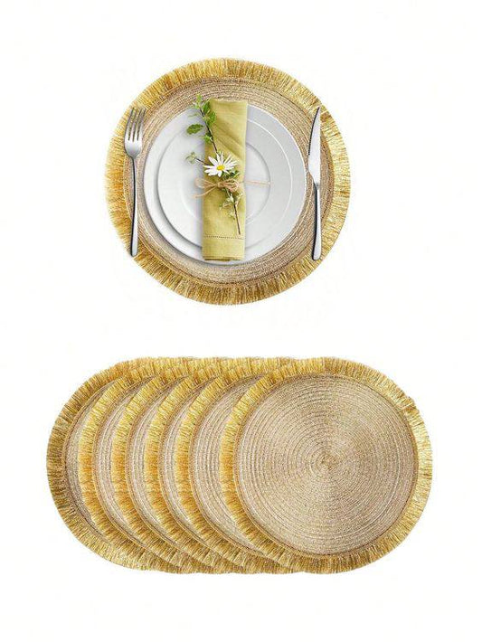 High Quality Round Shimmery Gold Placemats