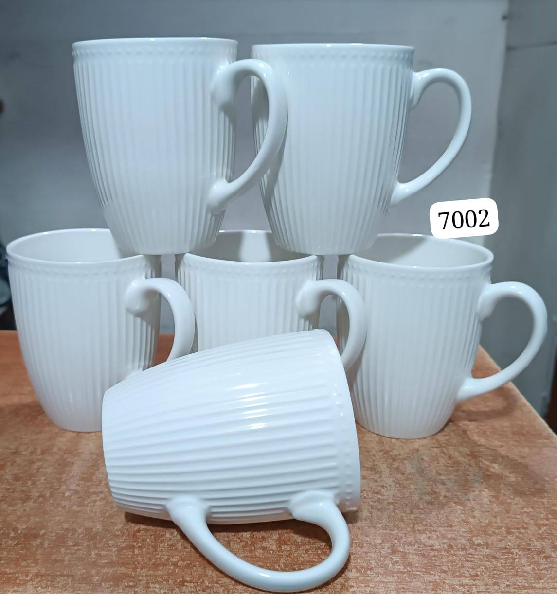 White ceramic mugs