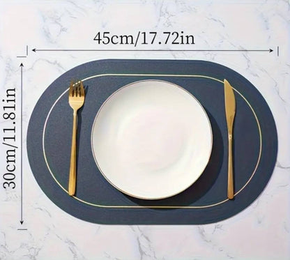NORDIC DOUBLE SIDED 6PCS LEATHER ANTI-SLIP TABLE MATS