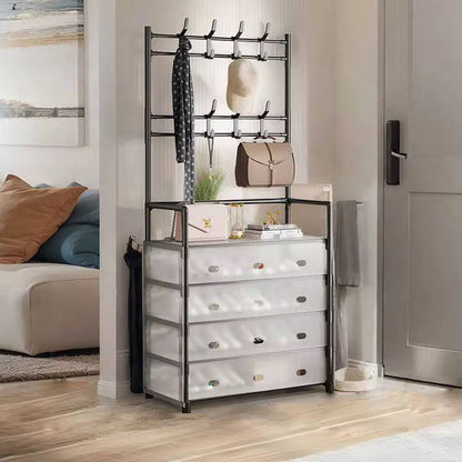 Five Tier Shoe Rack with 8 Utilities Hooks