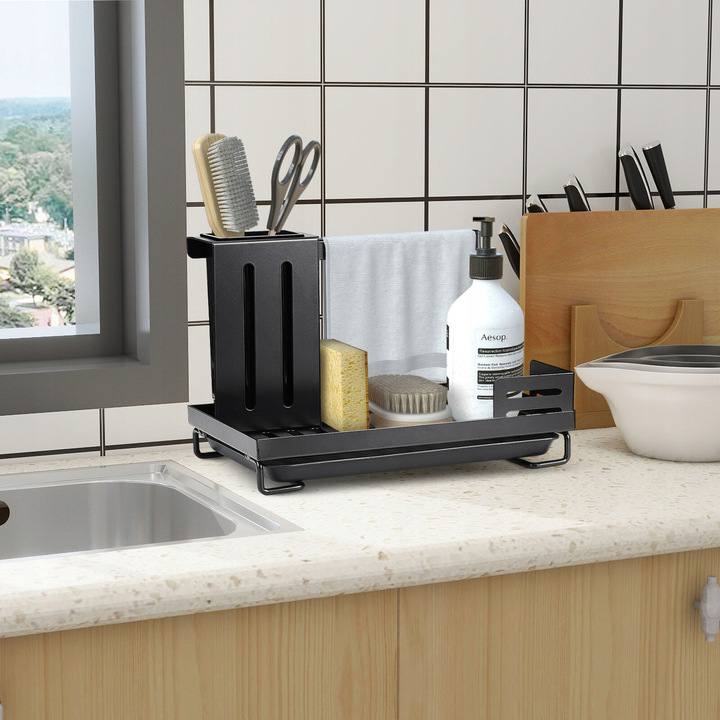 Carbon steel rust proof steel kitchen sink organizer caddy