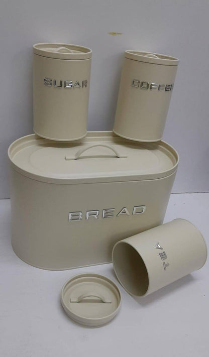 Unique and elegant bread storage bin with 3pcs canisters