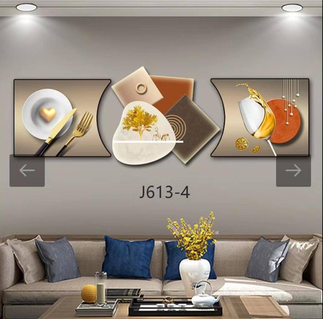 3pc 3in1 30x125cm Decor wall clock elegant wall hanging