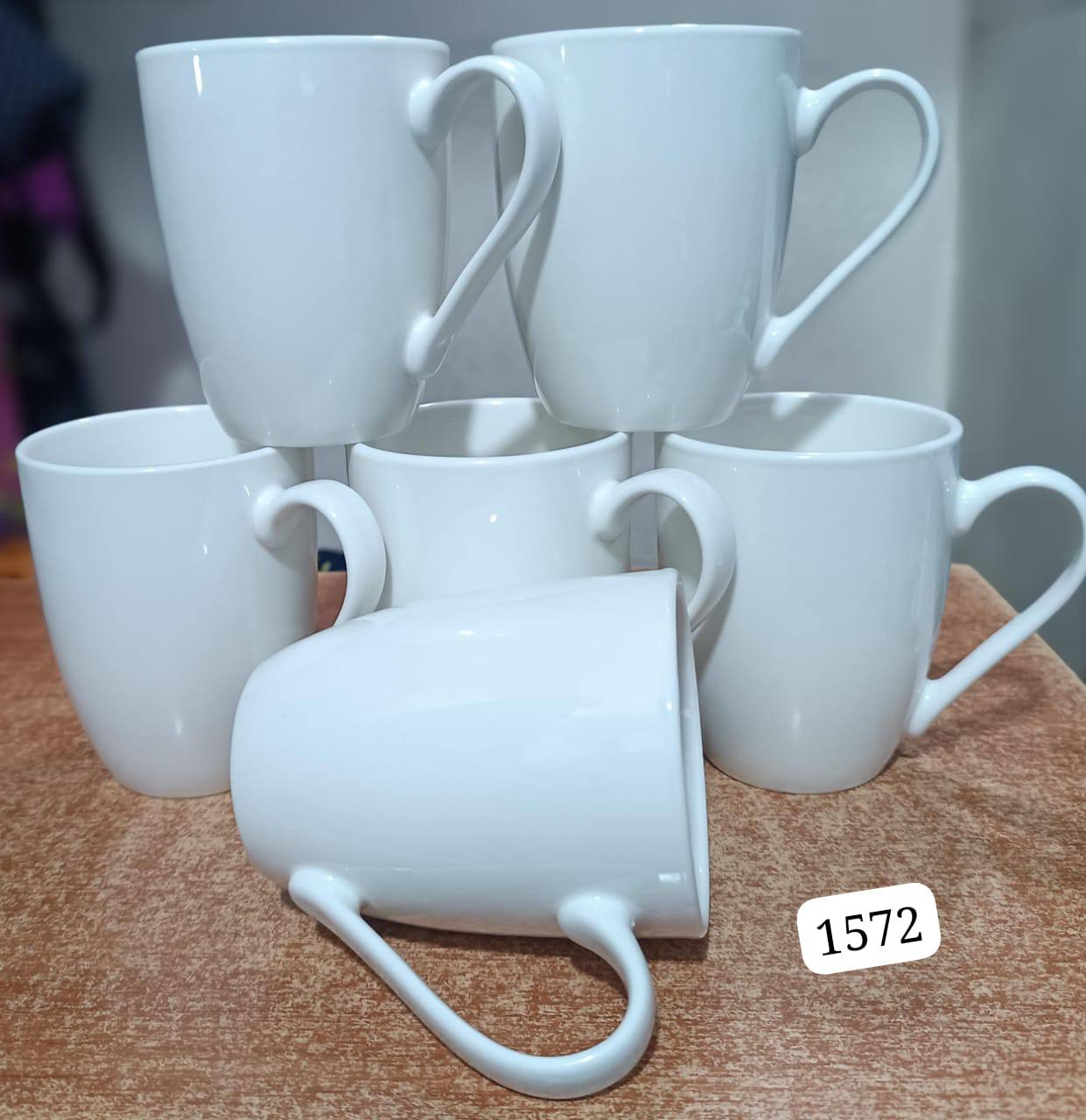 White ceramic mugs
