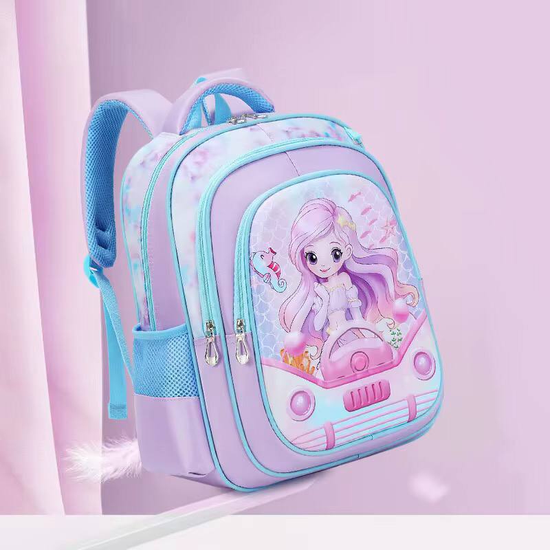High-Capacity 3D Cartoon Two-Piece School Backpack Set