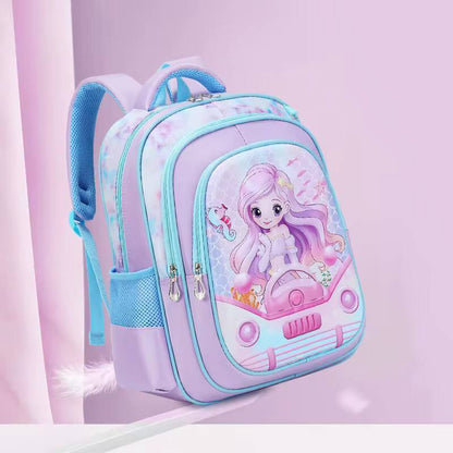 High-Capacity 3D Cartoon Two-Piece School Backpack Set