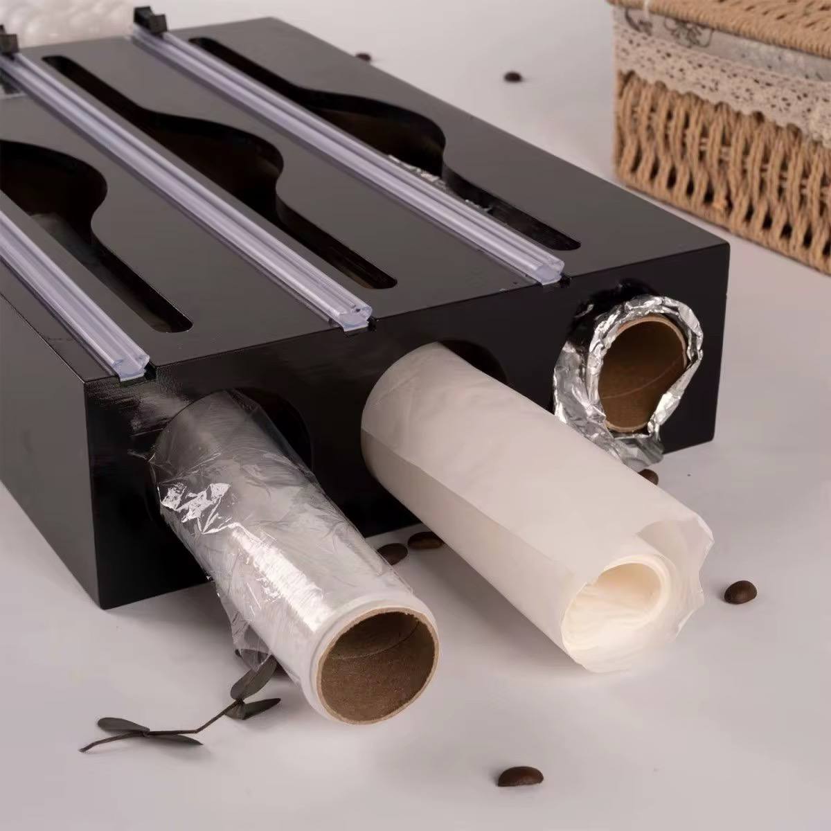 3in1 Bamboo wrap dispenser with cutter