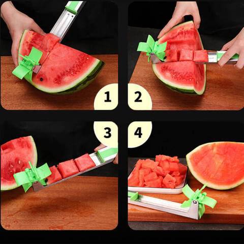 Windmill melon slicer