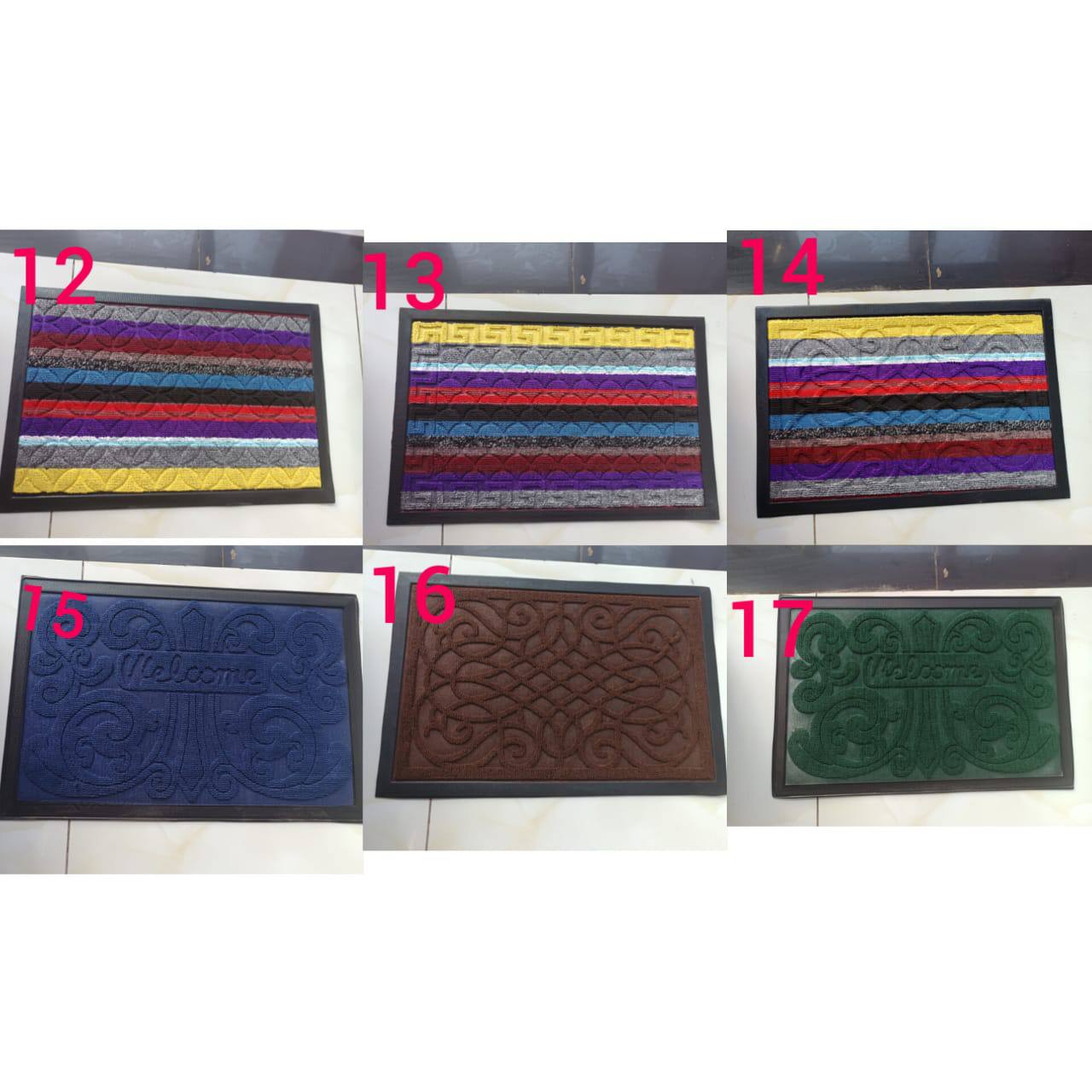 Door mat plain/patterned super strong and Antislip size 40 by 60