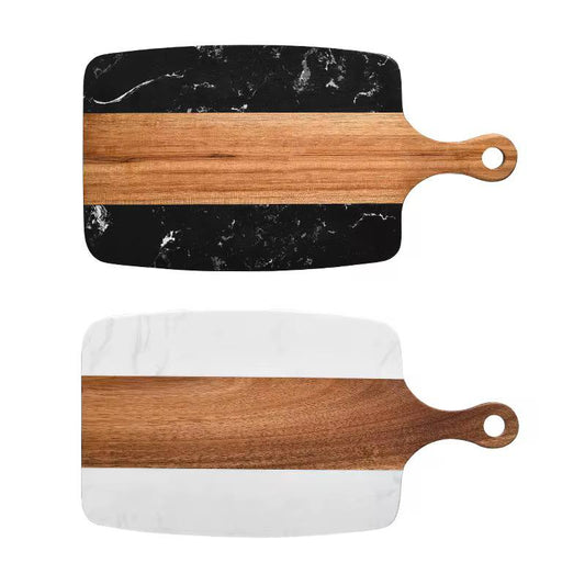 New Rectangular Acacia wood Cutting Board with Natural Marble Stiching.