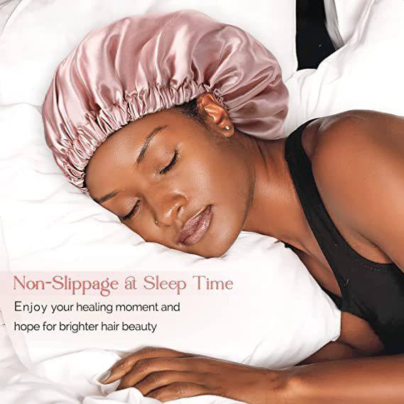 Adjustable sleeping satin hair bonnet