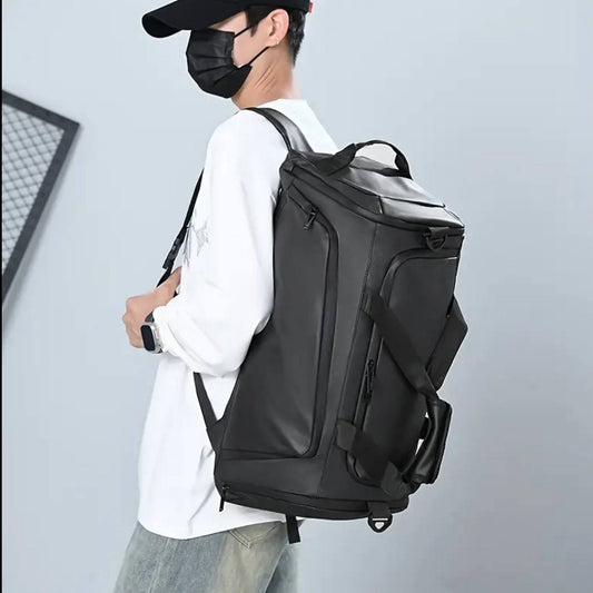Waterproof Duffel Bag with Shoe Compartment & Backpack Straps
