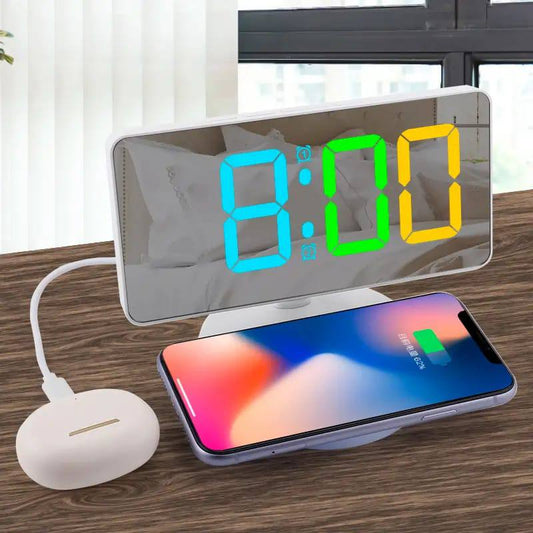 DUAL DIGITAL ALARM CLOCK WITH A WIRELESS CHARGER