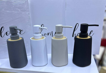 Bamboo luxury Lotion pump bottle for kitchen/ bathroom countertops / shower gel/ decorative soap dispenser