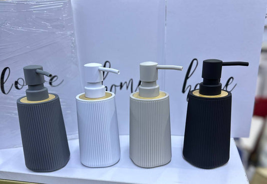 Bamboo luxury Lotion pump bottle for kitchen/ bathroom countertops / shower gel/ decorative soap dispenser