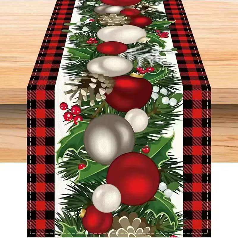 Christmas table runner Suitable for home kitchen, restaurant holiday party decorations  
Size 230cm* 30 cm