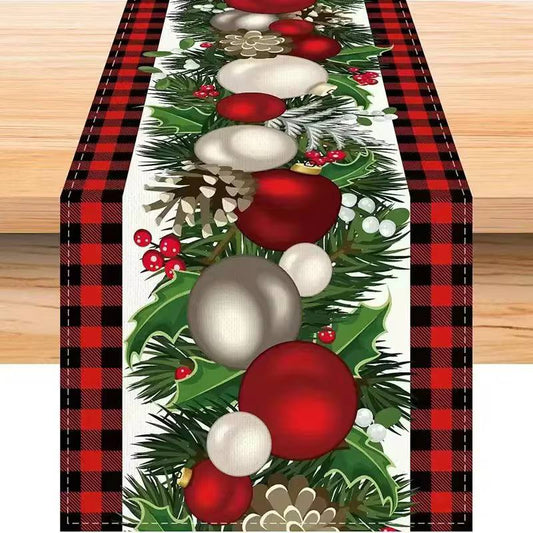 Christmas table runner Suitable for home kitchen, restaurant holiday party decorations  
Size 230cm* 30 cm