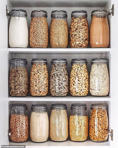 Airtight storage Clip top jars